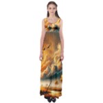 Nature Storm Painting Empire Waist Maxi Dress