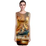 Nature Storm Painting Classic Sleeveless Midi Dress