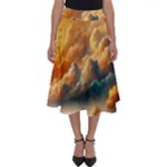 Nature Storm Painting Perfect Length Midi Skirt