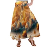 Nature Storm Painting Women s Satin Palazzo Pants