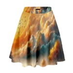 Nature Storm Painting High Waist Skirt