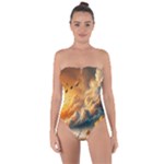 Nature Storm Painting Tie Back One Piece Swimsuit