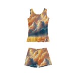 Nature Storm Painting Kids  Boyleg Swimsuit