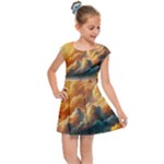 Nature Storm Painting Kids  Cap Sleeve Dress