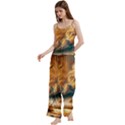 Spaghetti Top Long Pants Satin Pajamas Set 