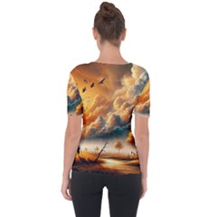 Shoulder Cut Out Short Sleeve Top 
