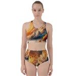 Nature Storm Painting Racer Back Bikini Set