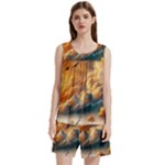 Nature Storm Painting Sleeveless Cozy Lounge Set 