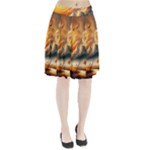 Nature Storm Painting Pleated Skirt