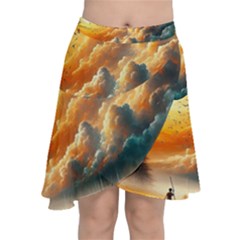 Chiffon Wrap Front Skirt 