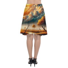 Chiffon Wrap Front Skirt 