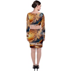 Long Sleeve Crop Top & Bodycon Skirt Set 