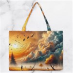 Nature Storm Painting Zipper Medium Tote Bag