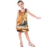 Nature Storm Painting Kids  Sleeveless Dress