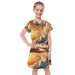 Nature Storm Painting Kids  Drop Waist Dress