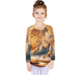 Nature Storm Painting Kids  Long Sleeve T-Shirt