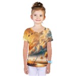 Nature Storm Painting Kids  One Piece T-Shirt