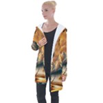Nature Storm Painting Longline Hooded Cardigan