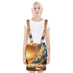 Nature Storm Painting Braces Suspender Skirt