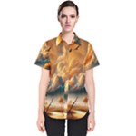 Nature Storm Painting Women s Short Sleeve Shirt
