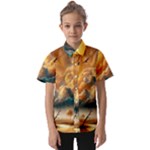 Nature Storm Painting Kids  Short Sleeve Shirt