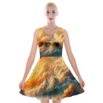 Nature Storm Painting Velvet Skater Dress