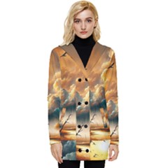 Button Up Hooded Coat  