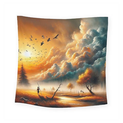 Nature Storm Painting Square Tapestry (Small) from ArtsNow.com