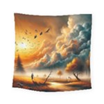 Nature Storm Painting Square Tapestry (Small)