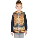 Nature Storm Painting Kids  Hooded Puffer Vest