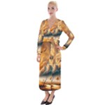 Nature Storm Painting Velvet Maxi Wrap Dress