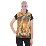 Nature Storm Painting Women s Button Up Vest