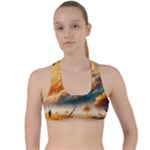 Nature Storm Painting Criss Cross Racerback Sports Bra