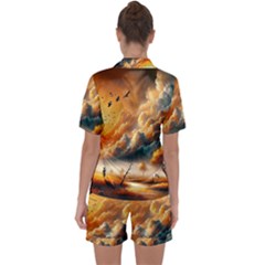 Satin Short Sleeve Pajamas Set 