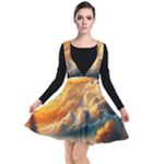 Nature Storm Painting Plunge Pinafore Dress