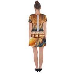 Drop Hem Mini Chiffon Dress 