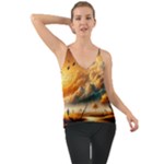 Nature Storm Painting Chiffon Cami