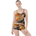Nature Storm Painting Boyleg Tankini Set 