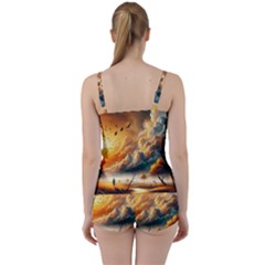 Tie Front Two Piece Tankini 