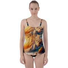 Twist Front Tankini Set 