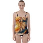 Nature Storm Painting Twist Front Tankini Set