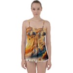 Nature Storm Painting Babydoll Tankini Top