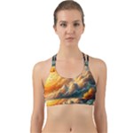Nature Storm Painting Back Web Sports Bra