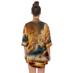 Open Front Chiffon Kimono 