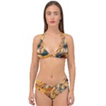 Nature Storm Painting Double Strap Halter Bikini Set