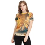 Nature Storm Painting Women s Short Sleeve Rash Guard