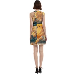 Cocktail Party Halter Sleeveless Dress With Pockets 