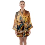 Nature Storm Painting Long Sleeve Satin Kimono
