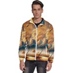 Nature Storm Painting Men s High Neck Windbreaker