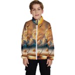 Nature Storm Painting Kids  High Neck Windbreaker